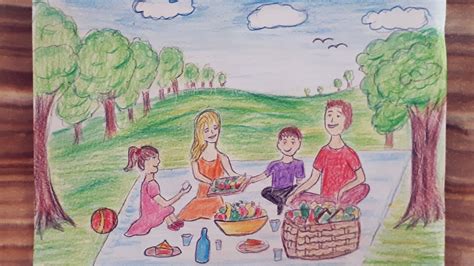kolay piknik çizimi